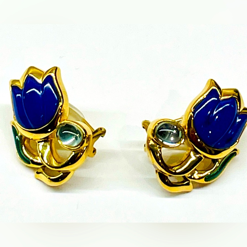 Kai Yin Lo/KYLO designer signed vintage earrings, option with matching brooch